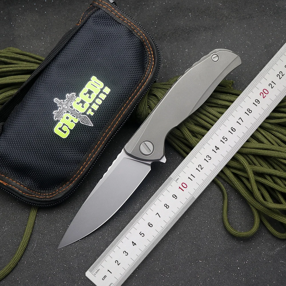 

Green Thorn Folding Knife F95NL, VG10 Blade TC4 Titanium 3D Handle, Camping Outdoor EDC Tool