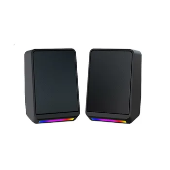 Mini Multimedia Computer Stereo Speakers LED Light TS38 Wired Gaming Sound Box with Subwoofer for Desktop Notebook TV Projector