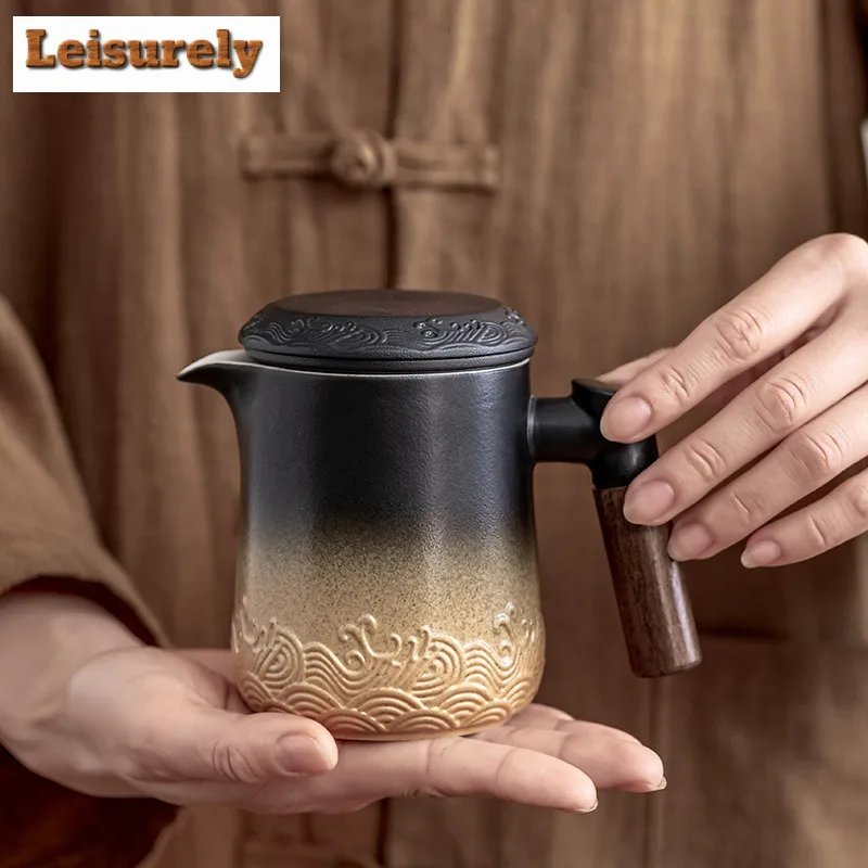 Creative Wave Poatable Travel Tea Set Kit Luxury 1 Pot 4 Cups Household Tea Making Filter Handle Mug Camping Stock Bags Supplies