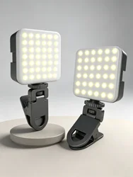 Portable LED Clip Light for Photography and Video Conferencing (Black)