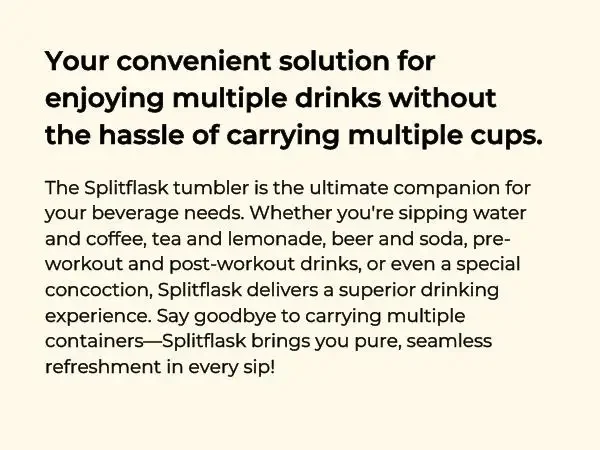 Description Picture 3 of itemSplitflask 30oz Insulated 2-in-1 Tumbler With Straw Travel Mug for Hot & Cold Drinks, Stainless Steel Reusable Water Bottle.