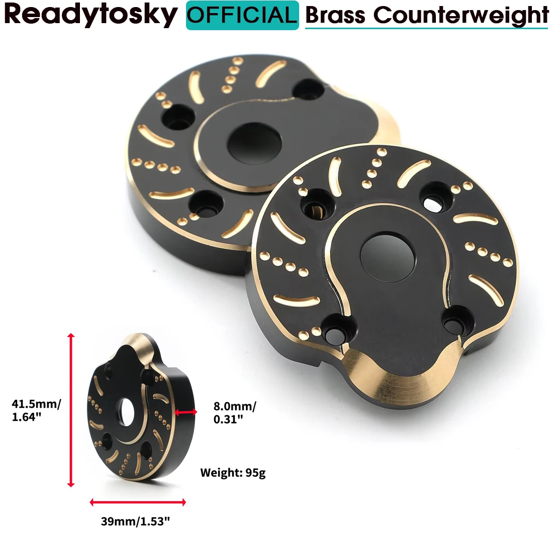 

2шт латунный противовесный мост черного золота для осевой Capra UTB SCX10 III AXI03007 Универсальный Радиоуправляемый игрушечный автомобиль аксессуары