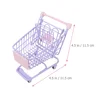 Mini Supermarket Shopping Trolley Cart Kids Shopping Cart Toys Small Grocery Cart Desktop Model Children's Toys Dollhouse Decor 3