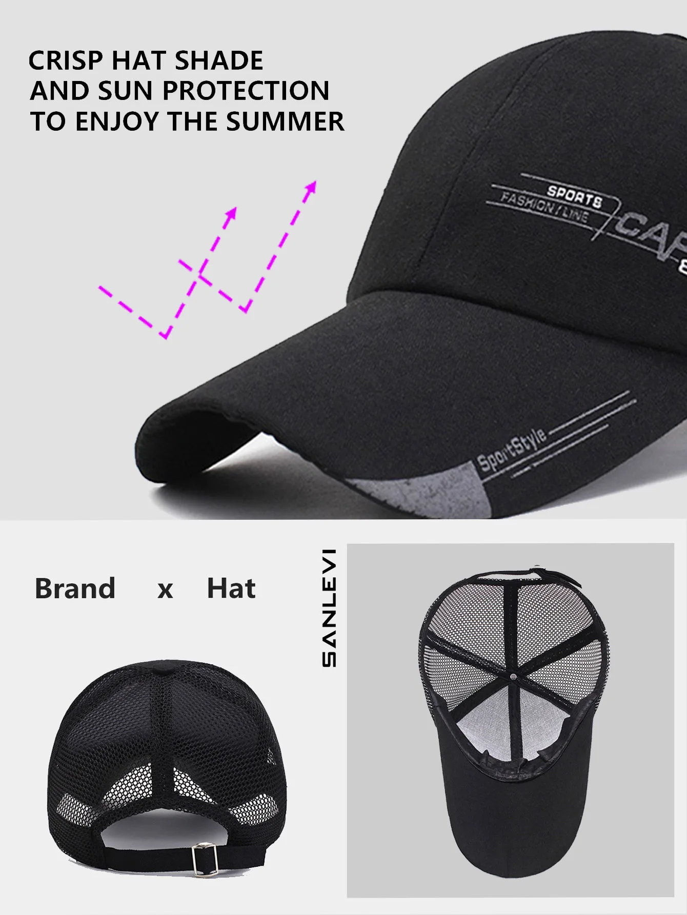 Unisex Letter Embroidered Baseball Net Cap Spring and Summer Outdoor Casual Cap Adjustable Sunscreen Cap