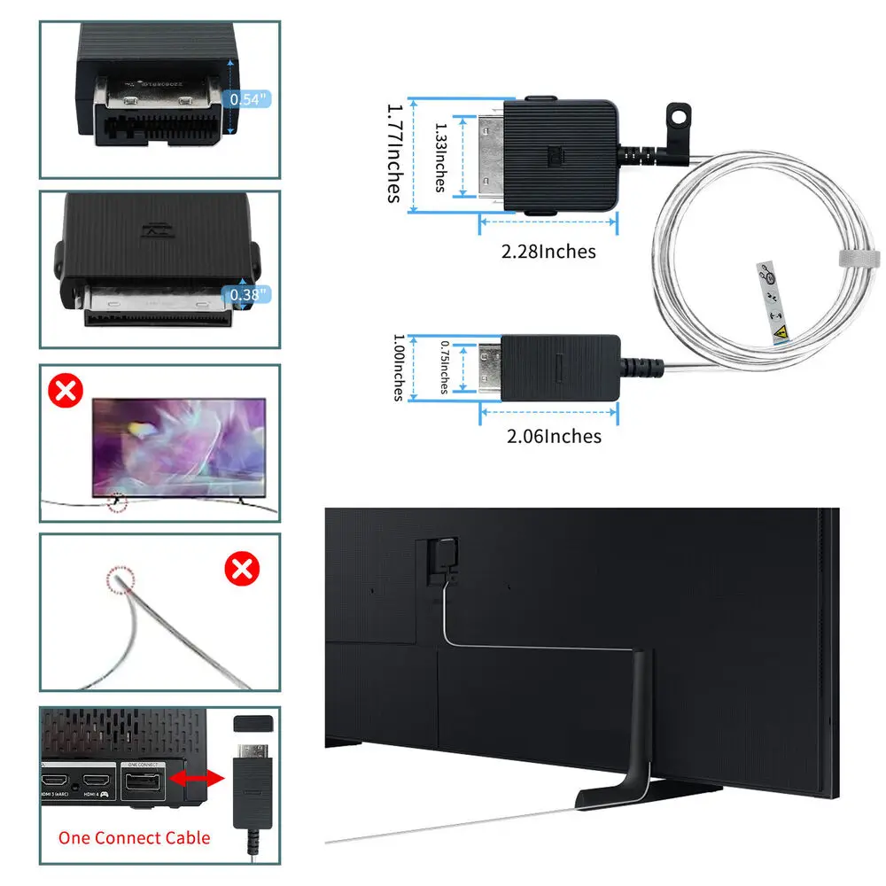 One Connect Cable Compatible with Samsung BN39-02470A For THE FRAME (QLED) 4K Smart TV For QN55LS03RAF QN65LS03TAF