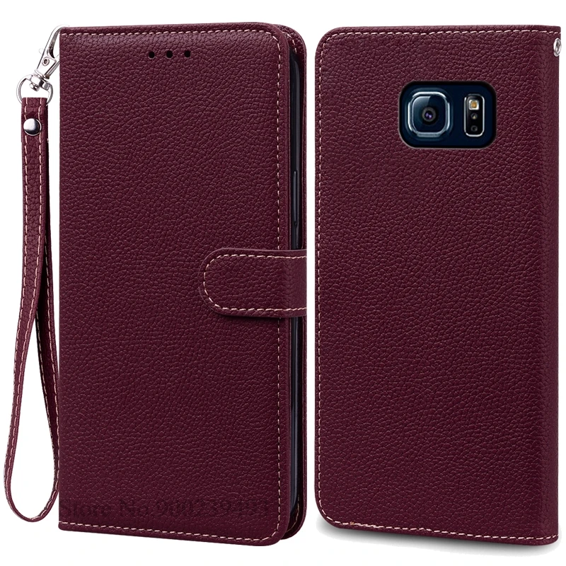 Luxurious Leather Flip Wallet Case for Samsung Galaxy S6 Series - Premium Protection and Style