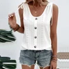 Women's Button-Down Strappy Tank Top - Casual Loose Summer Beach Vest