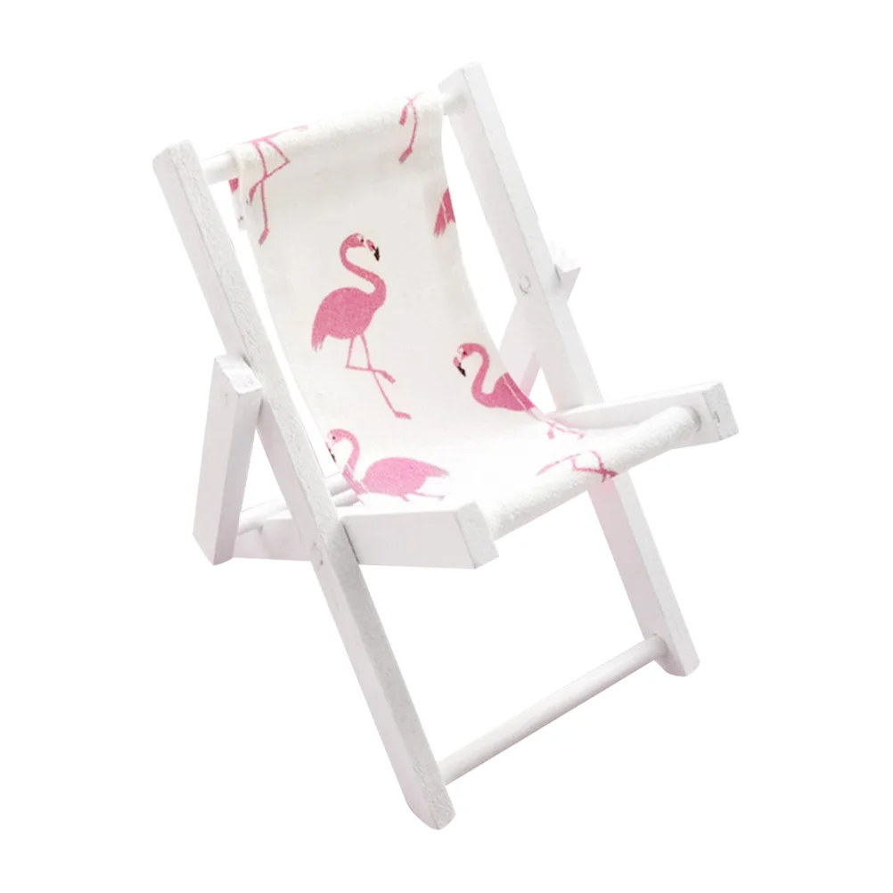 

Mini Beach Chair Model Wooden Creative Phone Holder Deck Adornment Ornament Decor