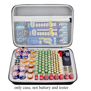 Scatola portaoggetti per batterie, varietà di custodie con oltre 140 batterie AA, AAA, C, D, 9 V, borsa per batterie a bottone al litio 3 V - Non batterie
