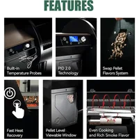 Z GRILLS Wood Pellet Grill Smoker with PID 2.0 Controller, 700 Cooking Area, Meat Probes, Rain Cover for Outdoor BBQ, 7002C 2