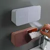 Wall-Mounted Bathroom Organizer With Flip Lid - Dustproof, No-Drill Cotton Swab Storage Box For Home Essentials 5