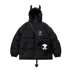 Devil cotton clothing winter loose tide high street flight suit Japanese college style cotton jacket men and women winter