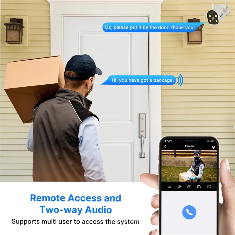 كاميرا أمان تعمل بالطاقة الشمسية ، 4MP ، K ، قابلة...