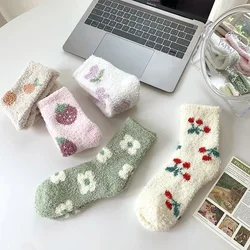 socks woman Mens Fluffy Winter Velvet Thermal Warm Short Cotton Thick Sleeping Soft Non Floor home Gift slipper Sock Male Grip