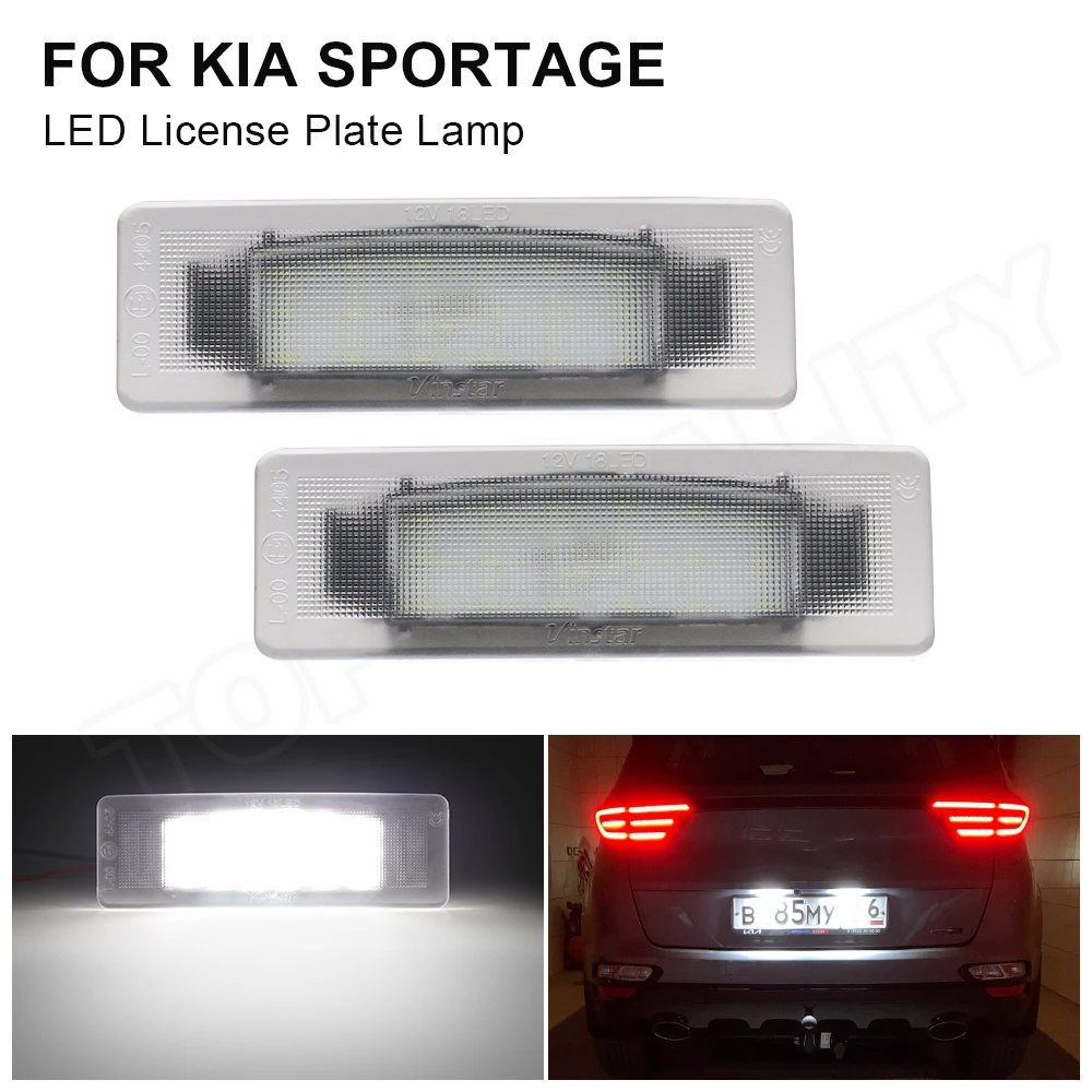 2Pcs For Kia Sportage 2016 2017 2018 2019 2020 2021 LED License Plate Light For Hyundai Tucson 2019 2020 Number Plate Lamp