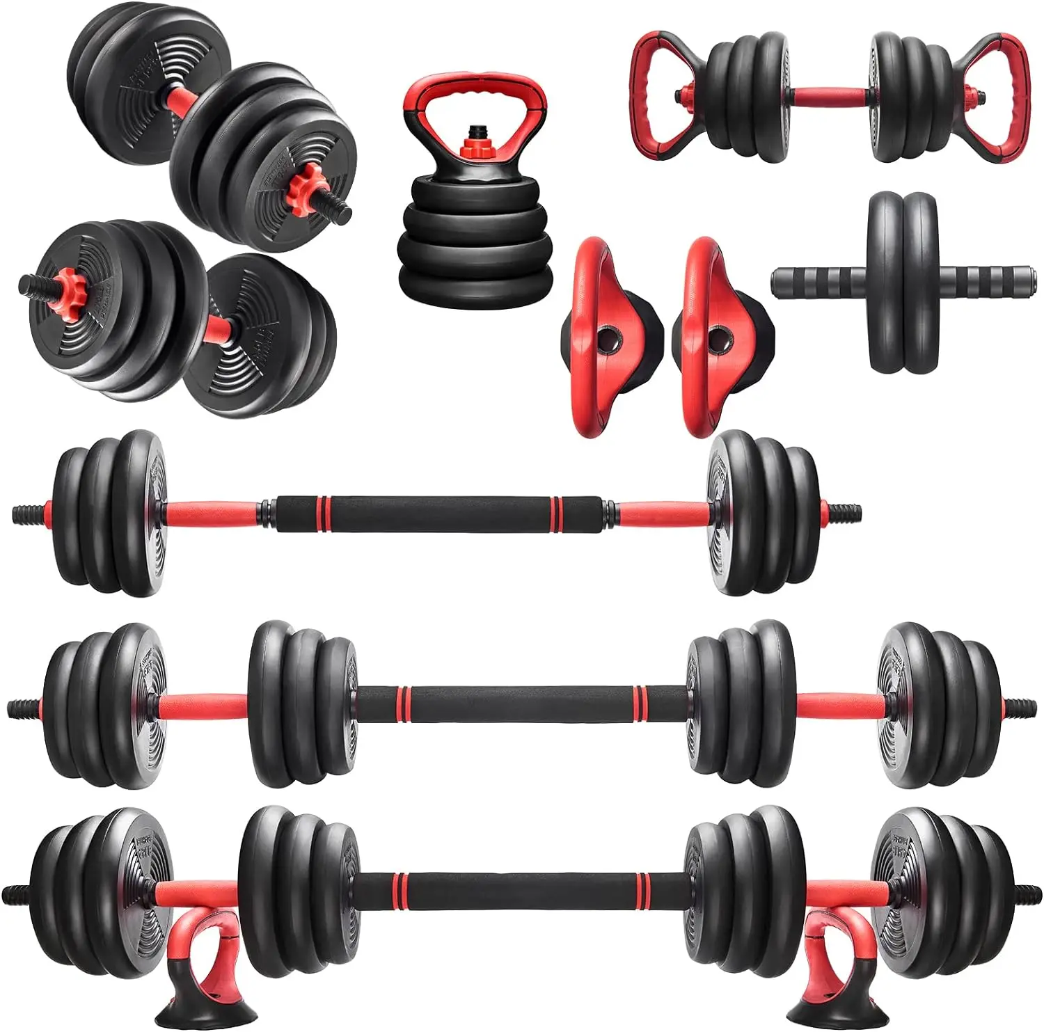 

Barbell Kettlebell Set 40LB Adjustable Free Weights Home Gym Dumbbell pairs Lb dumbell pair Gym barbell pad Urethane dumbell lbs