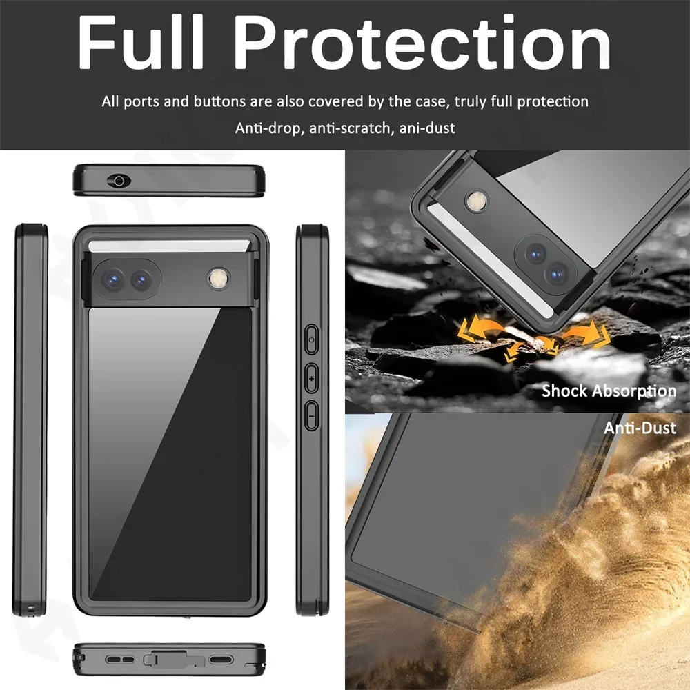 IP68 Shellbox Waterproof Case For Google Pixel 8 7A 7 Pro Metal Aluminum Swimming Phone Luxury Cover Funda Shell Coque