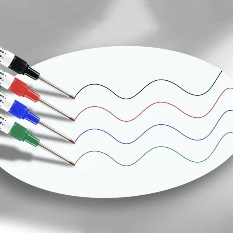4 개/대 대용량 긴 머리 마커 펜 욕실 목공 장식 다목적 깊은 구멍 마커 펜 펜 검정 잉크