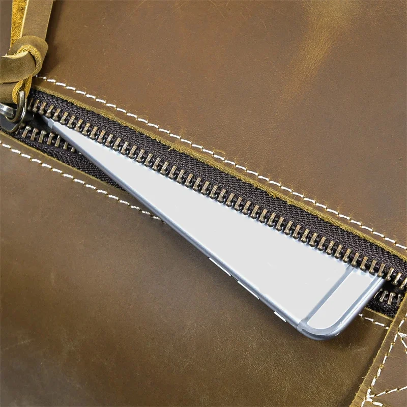 Brown Leather Duffle Bag For Men