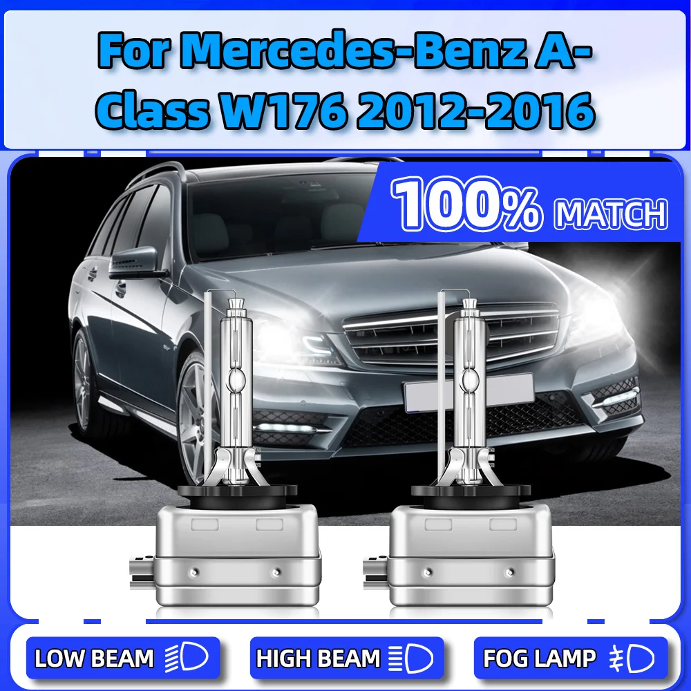 

HID Xenon Headlight Bulbs 20000LM 35W Auto Head Lamps 6000K White For Mercedes-Benz A-Class W176 2012 2013 2014 2015 2016