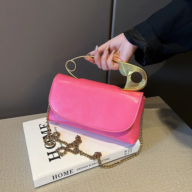 Paper Personalized Clip Bag Shoulder Handbag For Woman Trendy Versatile Crossbody Chain Handheld High-Quality Messenger Luxury