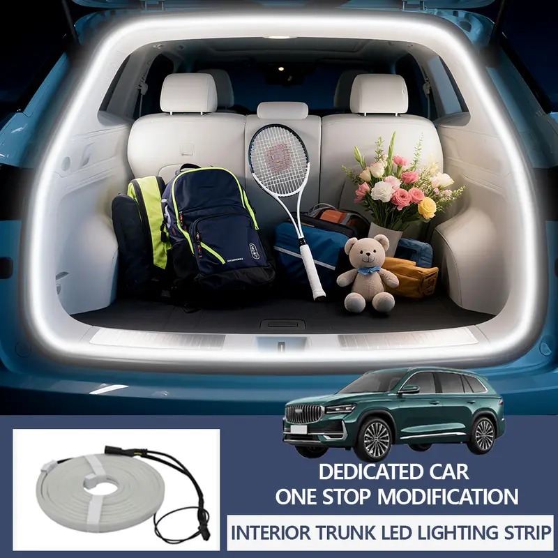 FOR 2021-2024 GEELY MONJARO Car high brightness trunk lighting ambient light interior decoration tailgate light strip - Image 7