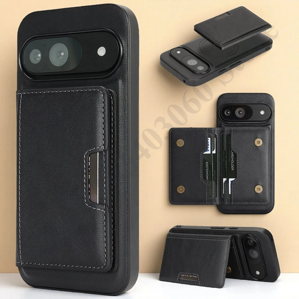 Premium 2-in-1 Leather Phone Case with Magnetic Wireless Charging & Card Slots