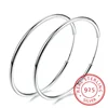 Women 100% 925 sterling silver Hoop Earring Round Circle Loop Gifts Box Packing Simple Silver Hoop Earrings Piercing 1