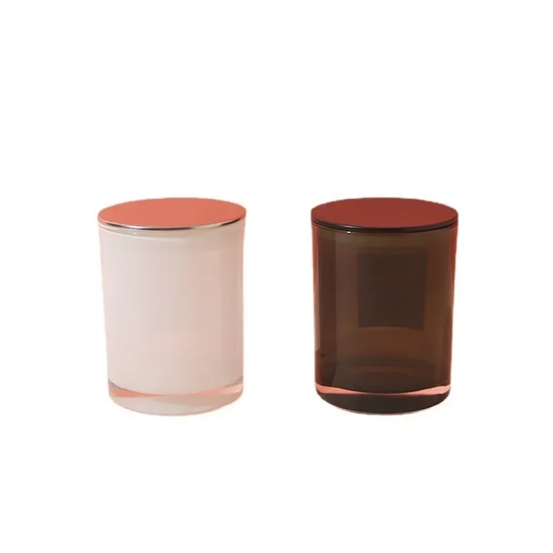 320ml Glass Candle Holder with Lid, Black and White Candle Container for Wedding, Birthday, Holiday & Home Decoration 5