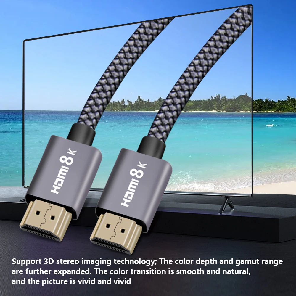 

8K HDMI 2.1 Cable 8k 60hz 4k 120hz UHD HDR 48Gbps HDMI Cable 1M 1.5M for Xiaomi TV ps4 ps5 Projector xbox Audio Video Cable