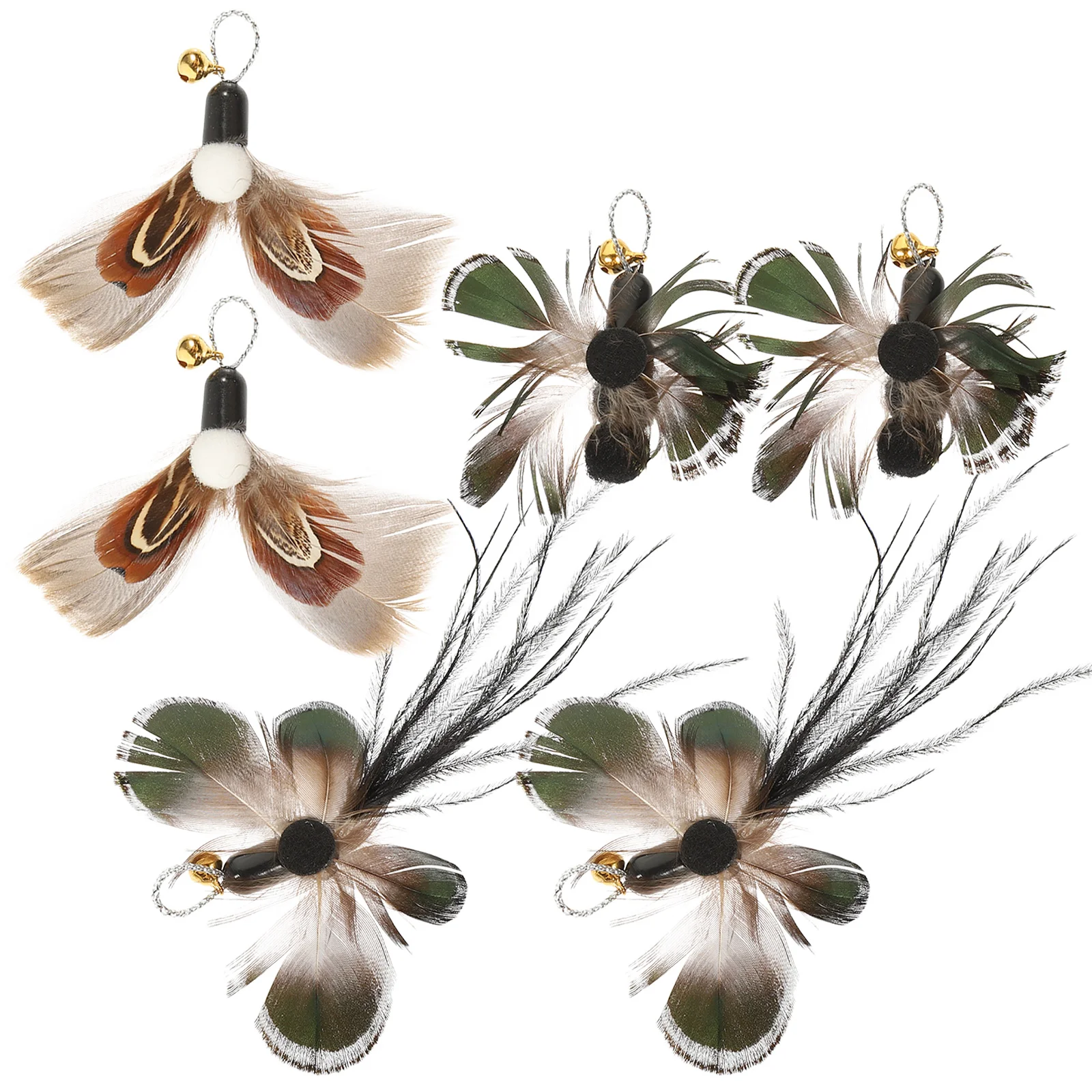 

6 Pcs Replacement Head for Cat Teaser Kitten Heads Toy Stick Parts Plastic Toys Indoor Cats