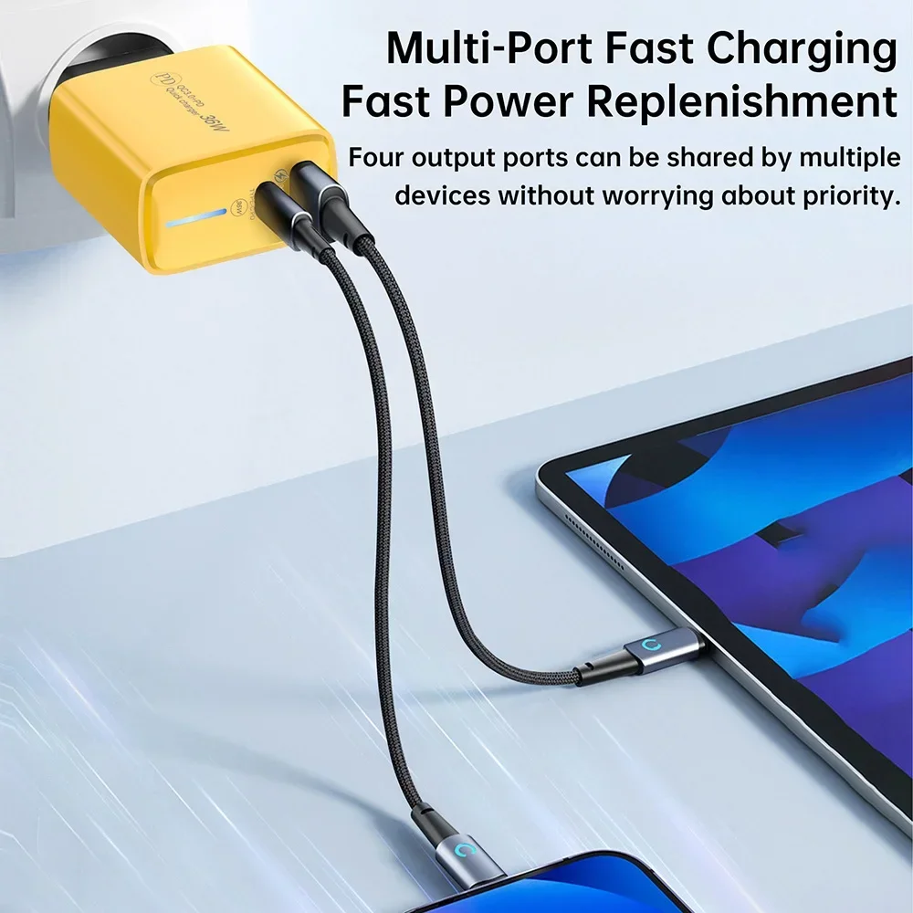 36W Multi Port USB Fast Charging Phone Charger Power Adapter For iPhone 15 Xiaomi14 Samsung Huawei Quick Charge 3.0 Wall Charger