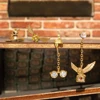 4pcs/set Back to Hogwarts Cartoon Stud Earrings Gold Color Plated Cubic Zircon Stone Women Jewelry 3