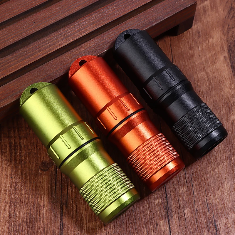 Portable Pill Case Waterproof EDC Container Capsule Airtight Aluminum Alloy Pill Bottle Keychain Travel Pill Holder Organsizer
