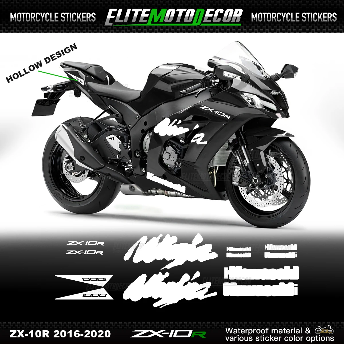 Kawasaki ZX-10R Fairing Decals / Stickers - New 2017 Design