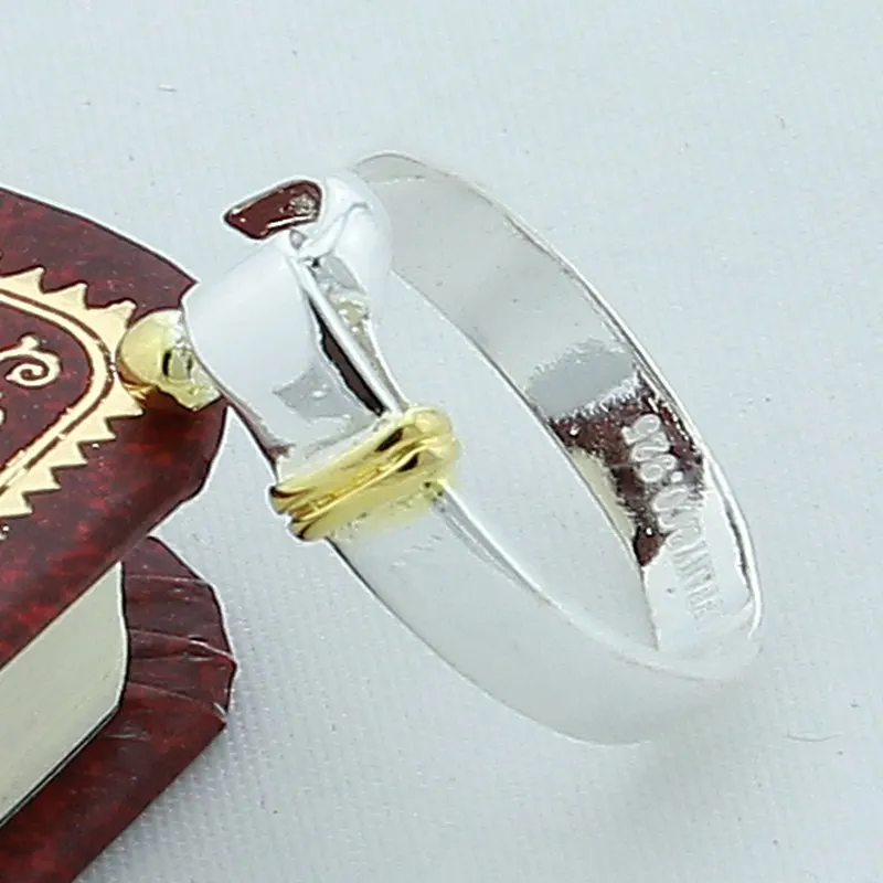 Anelli con perline in argento sterling 925 e oro per uomo e donna, anello alla moda, fede nuziale, gioielli con ciondoli, accessori. - immagine 5