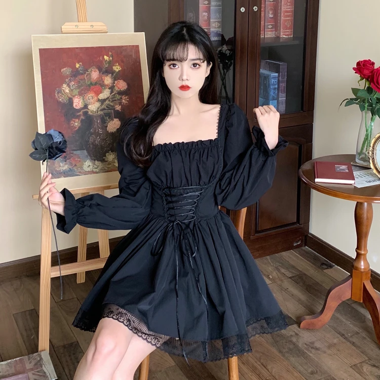 ☆韓国の人気☆【FALLETT】☆SMALL SQUARE PADDING BA.G☆ Buy Japanese Spring Fall Women Black Mini Dress Square