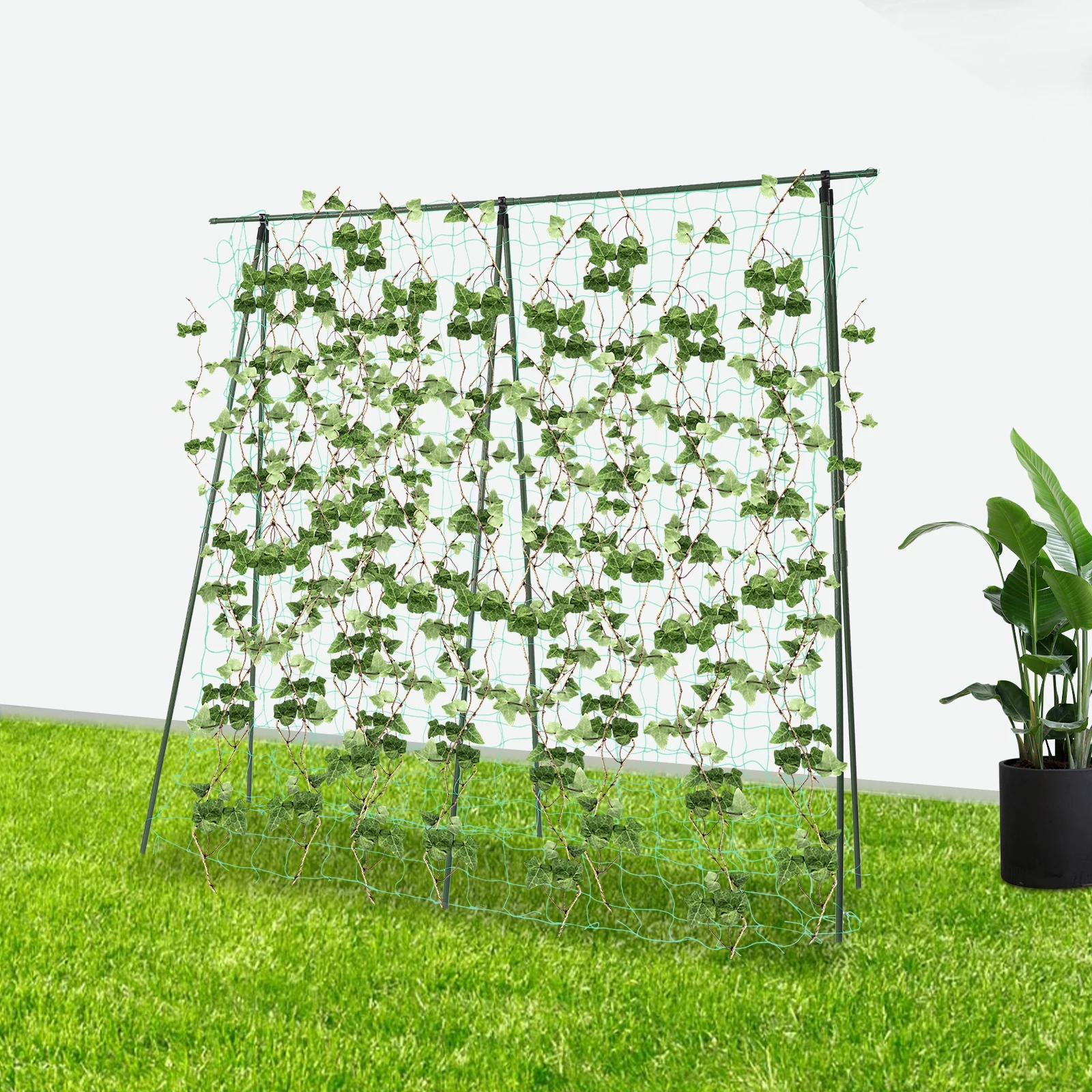 Gartenpflanzen-Kletterregal, 180 x 180 cm, Gurken-Spalier, Pflanzen wachsen, Kletternetz, Spalier, Wachstumsunterstützung für Kletterpflanzen, Gemüse – Detail 6