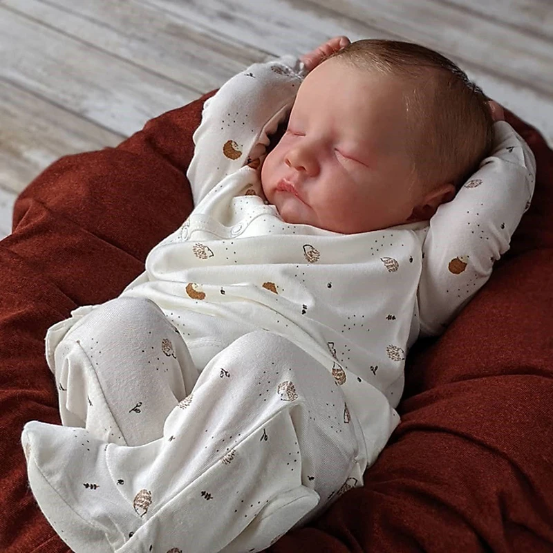 

19inch Already Finished Reborn Baby Doll Levi Sleeping Boy Girl Full vinyl Silicone Newborn Baby Doll Collectible Art Doll