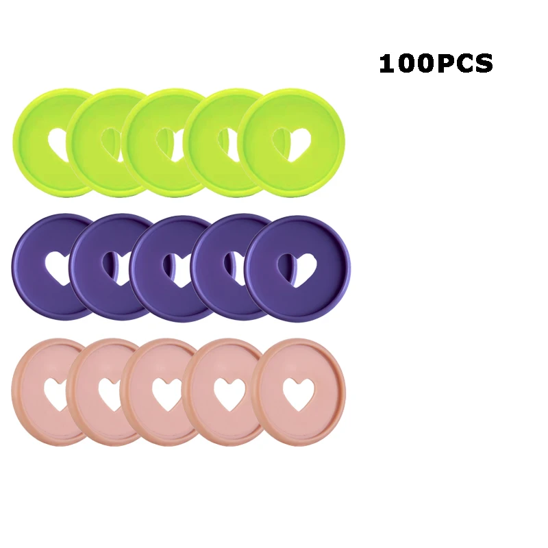 

100PCS Notebook Loose-leaf Buttons Love Mushroom Hole Hand Ledger Color Disc Button Accessories Plastic Binding Ring 35mm
