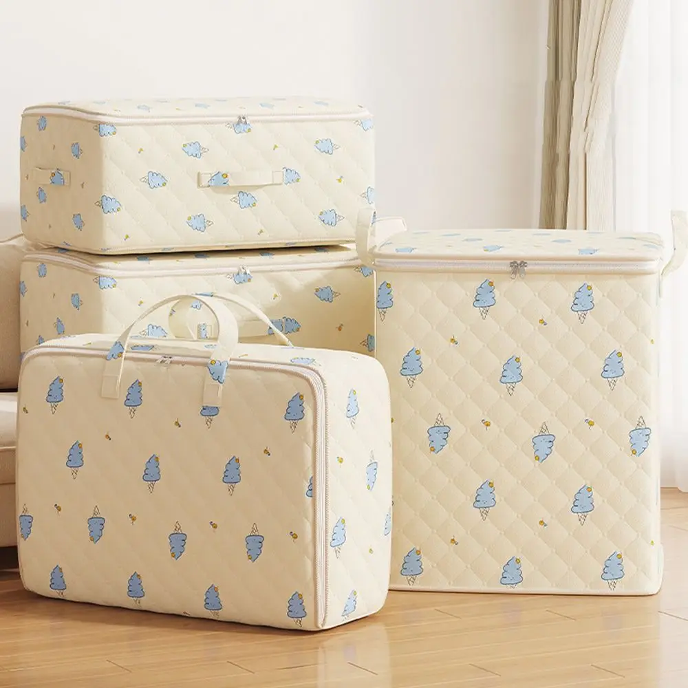 Foldable Quilt Storage Bag with Handles Portable Large Capacity Clothes Storage Bins Closet Cabinet Organizer 4