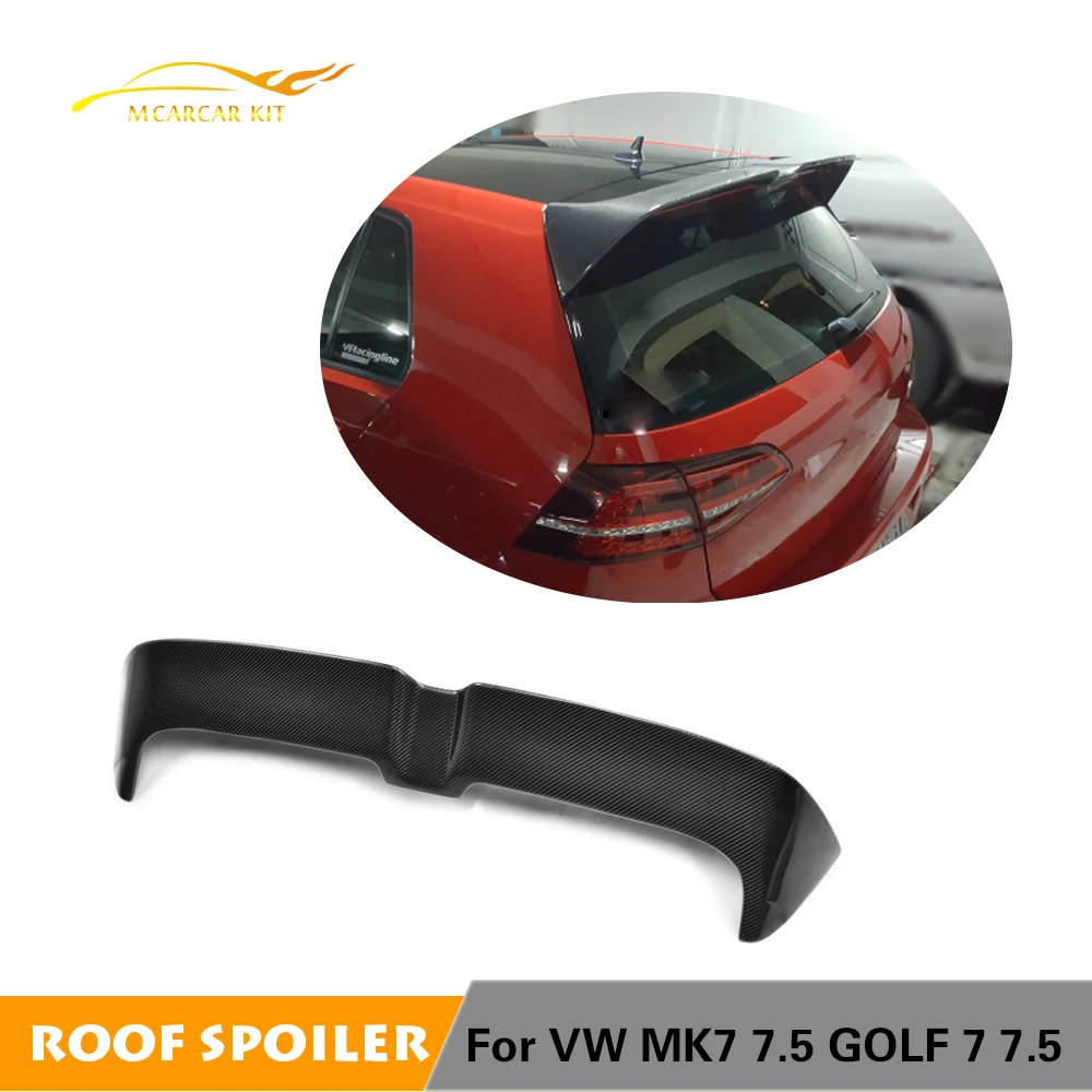 Carbon Fiber Rear Roof Spoiler Window Wing Lip For Volkswagen VW Golf 7 VII MK7 Standard Hatchback GTI R 2014 -