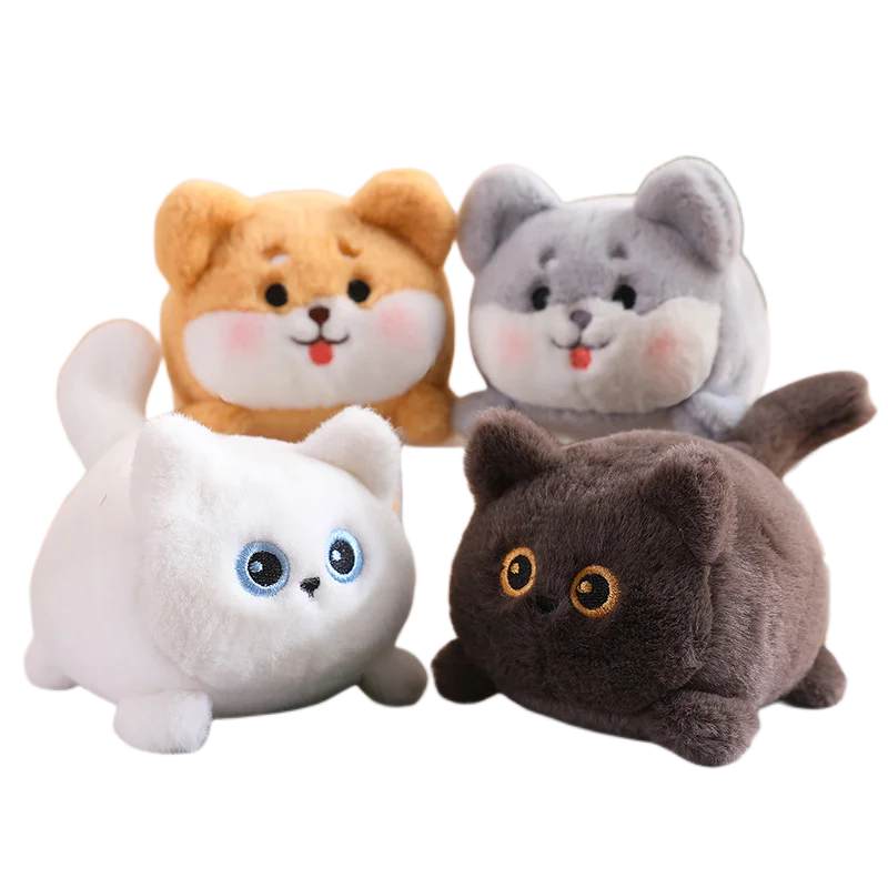 Mini 11cm Tail Wagging Cat Doll Cute Pull Rope Will Move And Swing Rotating Puppy Dog String Plush Toy Soft High Quality Gifts