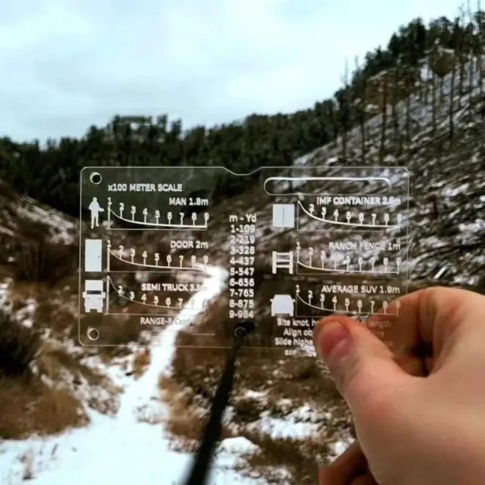 1 Pcs Outdoors Range Finder Card Range Field Tool Assist Rangefinder Suitable Be Suited To Outdoor Hunting Supplies