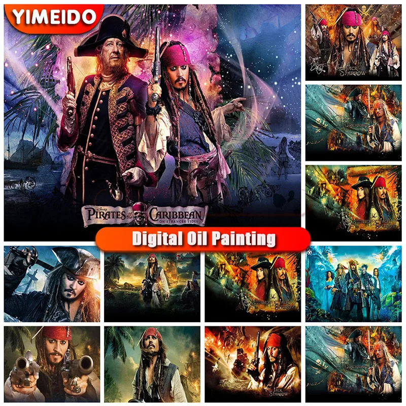Disney Paint By Numbers Pirates of The Caribbean Movie Poster Canvas