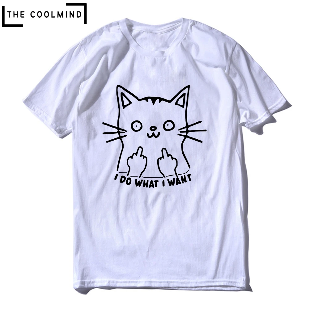 

100% Cotton Big Size Funny Cat Print Men T Shirt Casual Loose Funny Men Tshirt o-neck Cat Funny t-shirt Men Tee C101A011 CA-A15