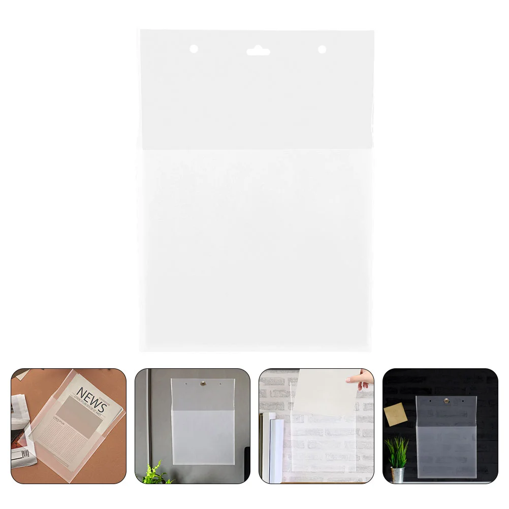 2 Pcs Hang- Box Document Holder Display Stand Storage Plastic Magazine Bag