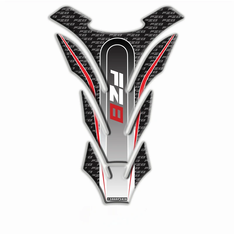 Per Yamaha Fz8 Fish Bone Sticker Moto Tank Pad Protector 3D Gel Sticker Decalcomania-Rosso