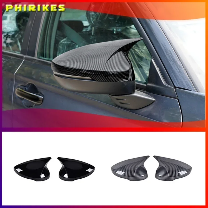 

Horn ABS Carbon Fiber Style Rear View Mirror Cover Rearview Caps For Honda Civic 11th 2022