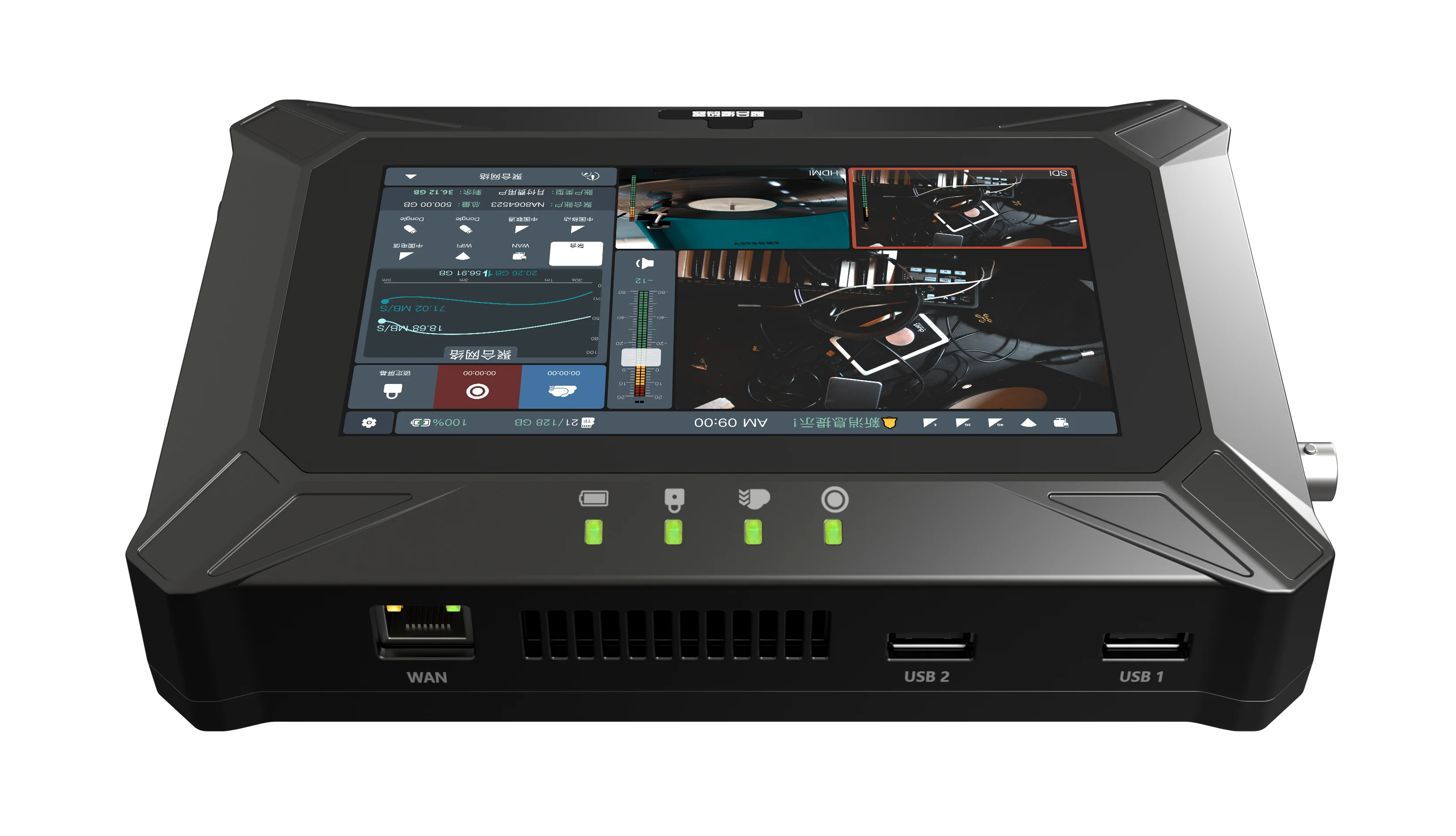 링크스 본딩 3 심카드 4G WIFI LAN 4K HD MI SDI 라우터 H.265 H264 4K 비디오 스위처 믹서 인코더 RTMP RTMPS SRT